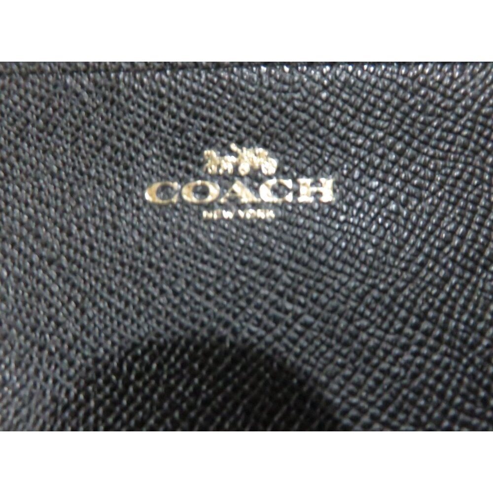 Coach 2020 Black Corner Zip Wristlet in CrossGrain Leather F58032 - Picture 8 of 10